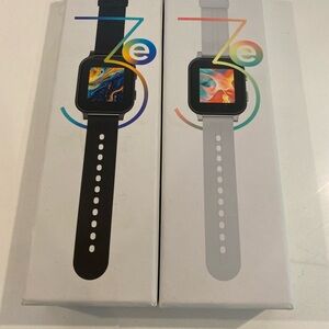Black and White Smartwatches with Digital Display
